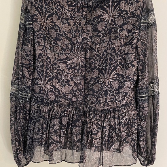 Elie Tahari Coraline Metallic Silk Blouse ($365)  M-L - Picture 3 of 16